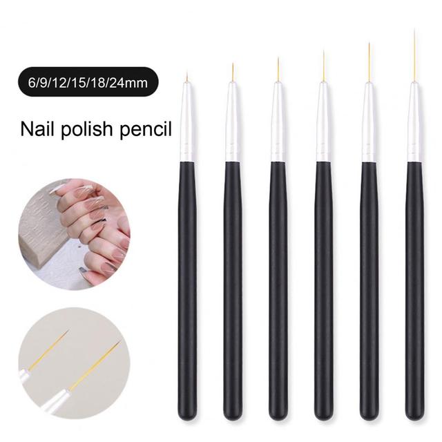 6Pcs/Set Nail Detail Brush Fine Craftsmanship Nail Art Pen Nylon Bristle  Nail Gel Polish Painting Brush Home Use - AliExpress